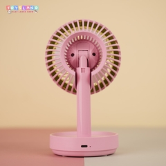 677-40C  HỘP QUẠT PIN + SẠC USB ĐỦ MẪU - HỒNG VÀNG