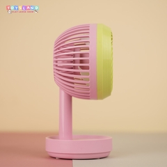 677-40C  HỘP QUẠT PIN + SẠC USB ĐỦ MẪU - HỒNG VÀNG