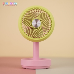 677-40C  HỘP QUẠT PIN + SẠC USB ĐỦ MẪU - HỒNG VÀNG