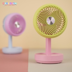 677-40C  HỘP QUẠT PIN + SẠC USB ĐỦ MẪU - HỒNG VÀNG