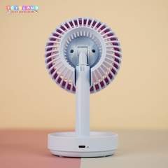 677-40C  HỘP QUẠT PIN + SẠC USB ĐỦ MẪU - XANH HỒNG