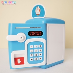 YHD3002  HỘP MÁY RÚT TIỀN ATM PIN DOREMON, MÈO KITTY (VÂN TAY)   YHD-3002 - DOREMON