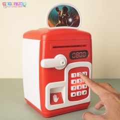 YHD3002  HỘP MÁY RÚT TIỀN ATM PIN DOREMON, MÈO KITTY (VÂN TAY)   YHD-3002 - IRON MAN