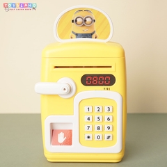 YHD3002  HỘP MÁY RÚT TIỀN ATM PIN DOREMON, MÈO KITTY (VÂN TAY)   YHD-3002 - MINION