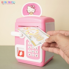 YHD3002  HỘP MÁY RÚT TIỀN ATM PIN DOREMON, MÈO KITTY (VÂN TAY)   YHD-3002 - KITTY