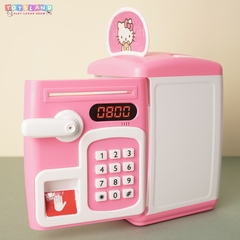 YHD3002  HỘP MÁY RÚT TIỀN ATM PIN DOREMON, MÈO KITTY (VÂN TAY)   YHD-3002 - KITTY