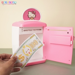 YHD3002  HỘP MÁY RÚT TIỀN ATM PIN DOREMON, MÈO KITTY (VÂN TAY)   YHD-3002 - KITTY