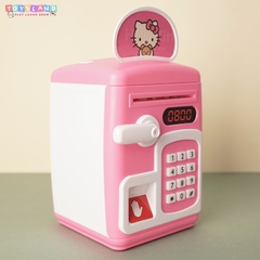 YHD3002  HỘP MÁY RÚT TIỀN ATM PIN DOREMON, MÈO KITTY (VÂN TAY)   YHD-3002 - KITTY