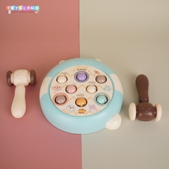 158-7  HỘP ĐẬP CHUỘT GẤU PIN 8C + 2C BÚA - XANH