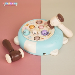 158-7  HỘP ĐẬP CHUỘT GẤU PIN 8C + 2C BÚA - XANH