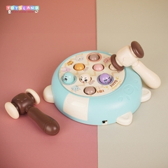 158-7  HỘP ĐẬP CHUỘT GẤU PIN 8C + 2C BÚA - XANH