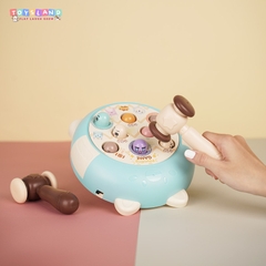 158-7  HỘP ĐẬP CHUỘT GẤU PIN 8C + 2C BÚA - XANH