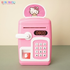 YHD3002  HỘP MÁY RÚT TIỀN ATM PIN DOREMON, MÈO KITTY (VÂN TAY)   YHD-3002 - KITTY