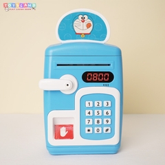 YHD3002  HỘP MÁY RÚT TIỀN ATM PIN DOREMON, MÈO KITTY (VÂN TAY)   YHD-3002 - DOREMON
