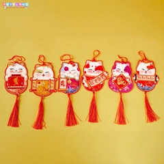 LY080 SET LIỄN TREO 6 CÁI - LẺ 1 SET MÈO THẦN TÀI