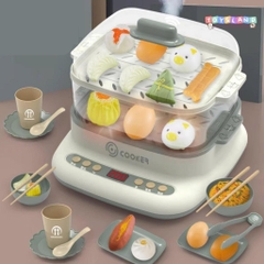 HJ183 HỘP BẾP NỒI HẤP BÁNH DIMSUM PIN KHÓI 32 MIẾNG Steam bain marie - XANH LÁ