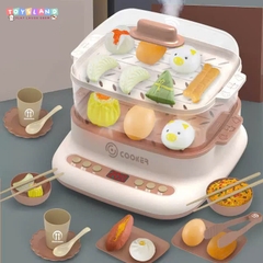 HJ183 HỘP BẾP NỒI HẤP BÁNH DIMSUM PIN KHÓI 32 MIẾNG Steam bain marie - HỒNG