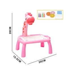222-6 HỘP BÀN BẢNG XÓA PIN CHIẾU HÌNH HƯƠU + VIẾT MÀU - HỒNG