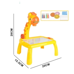 222-7  HỘP BÀN BẢNG XÓA PIN CHIẾU HÌNH HƯƠU + VIẾT MÀU - VÀNG (CÓ NHẠC)