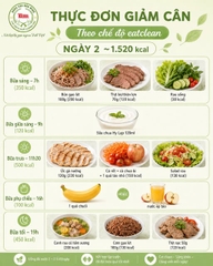 GỢI Ý THỰC ĐƠN GIẢM CÂN EAT CLEAN NGÀY 2 (1.520 KCAL): ĂN ĐỦ CHẤT, GIẢM CÂN KHOA HỌC VÀ BỀN VỮNG