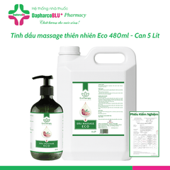 Dầu massage Eco 480ml, Can 5 Lít - Massage Body Dưỡng Ẩm, Thư Giãn, Dầu Nền Pha Tinh Dầu Không Nhờn Rít Dapharco
