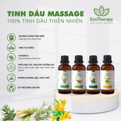 Tinh Dầu Massage Cao cấp EcoTherapy [100ml] 4 loại mùi hương thảo mộc giúp thư giãn, giảm mệt mõi