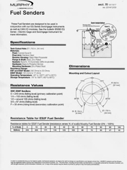 Cảm biến nhiên liệu Murphy ES2F - 2 cực