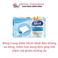 Bông trang điểm Silcot Nhật Bản không xù bông, thấm hút dung dịch giúp tiết kiệm mỹ phẩm dưỡng da