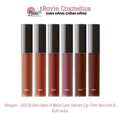 (Vegan - 2023) Son kem lì Bbia Last Velvet Lip Tint Version 8 Full màu