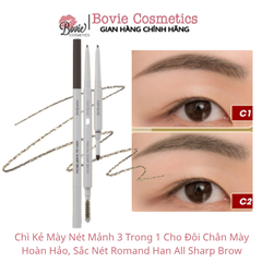 Chì Kẻ Mày Nét Mảnh 3 Trong 1 Cho Đôi Chân Mày Hoàn Hảo, Sắc Nét Romand Han All Sharp Brow