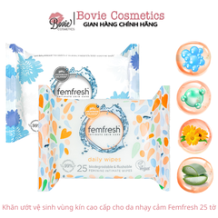 Khăn ướt vệ sinh vùng kín cao cấp cho da nhạy cảm Femfresh  25 tờ
