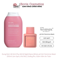 Dung Dịch Vệ Sinh Phụ Nữ X2 Nghệ Nano Whisis pH Girl Feminine Wash 200ml Làm Sạch, Khử Mùi, Dưỡng Ẩm, Giảm Viêm An Toàn