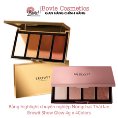Bảng highlight chuyên nghiệp Nongchat Thái lan Browit Show Glow 4g x 4Colors