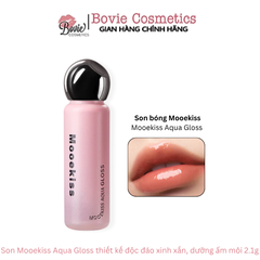 Son Mooekiss Aqua Gloss thiết kế độc đáo xinh xắn, dưỡng ẩm môi 2.1g