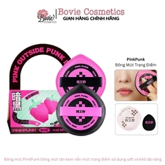 Bông mút PinkPunk tán kem nền, mút trang điểm sử dụng ướt và khô đa năng với hộp đựng