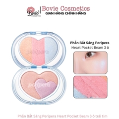 Phấn Bắt Sáng 3 Màu Peripera Heart Pocket Beam hình trái tim 3.3g