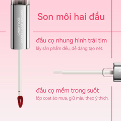 Son Bóng AZTK 2 Đầu Candy Double Touch Lipgloss Đầu Son Bùn Mờ Đầu Son Bóng Tráng Gương 1.7ml+1.7ml