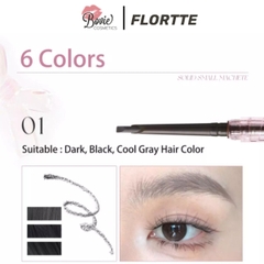 Chì Kẻ Mày Flortte Solid Small Machete Eyebrow Pencil  Thiết Kế Đầu Vát Dễ Kẻ Cho Người Mới, Bền Màu 0.11g