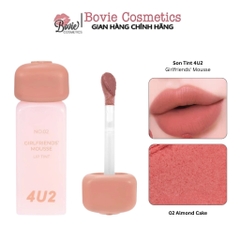 Son Tint Lì Thuần Chay, Mềm Mịn, Lâu Trôi 4U2 Girlfriends' Mousse Lip Tint 3g