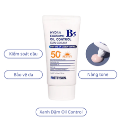Kem Chống Nắng PrettySkin Sun Cream SPF 50+ PA++++ Hydra B5 Exosome Tone Up - Treatment - Oil Control