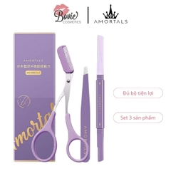 Bộ Dao Cạo Lông Mày AMORTALS Hai Đầu Tiện Dụng Dao cạo lông mày tỉa lông mày cạo râu tiện lợi