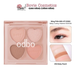Bảng Phấn Mắt 4 Ô Hình Trái Tim ODBO Baby Cutesy Palette OD2035