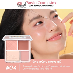 Phấn má hồng bắt sáng 4 ô Màu Judydoll Blush & Highlight Palette