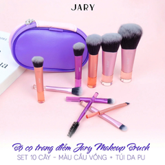 Bộ cọ trang điểm Jary Make Up Brush Set 10 Cây Kèm Túi Đựng da PU