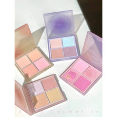 Phấn Má Hồng XIXI Sunset 4 ô Nhũ Sáng Highlight Tông Lì Và Nhũ Tạo Khối Trang Điểm D511
