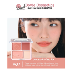 Phấn má hồng bắt sáng 4 ô Màu Judydoll Blush & Highlight Palette