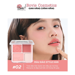 Phấn má hồng bắt sáng 4 ô Màu Judydoll Blush & Highlight Palette