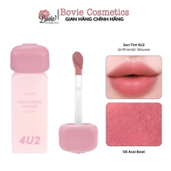 Son Tint Lì Thuần Chay, Mềm Mịn, Lâu Trôi 4U2 Girlfriends' Mousse Lip Tint 3g