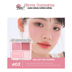 Phấn má hồng bắt sáng 4 ô Màu Judydoll Blush & Highlight Palette