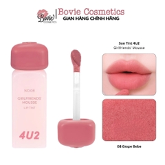 Son Tint Lì Thuần Chay, Mềm Mịn, Lâu Trôi 4U2 Girlfriends' Mousse Lip Tint 3g